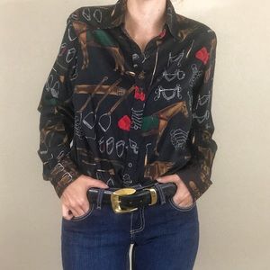 Lauren Ralph Lauren Equestrian Button Down Blouse